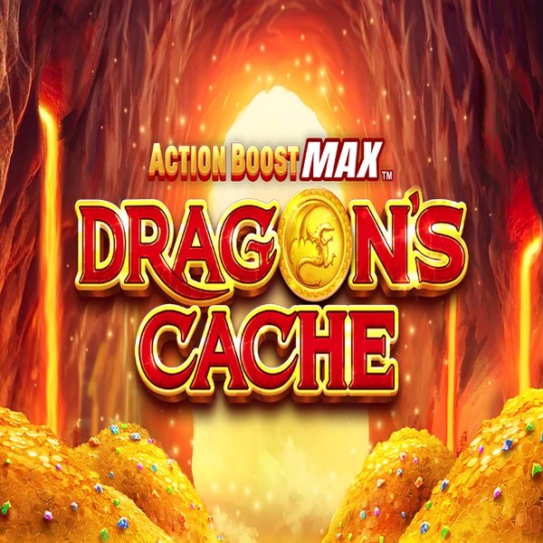 Action Boost Max Dragon's Cache logo – Slots by SpinPlay Games at RockWin Casino