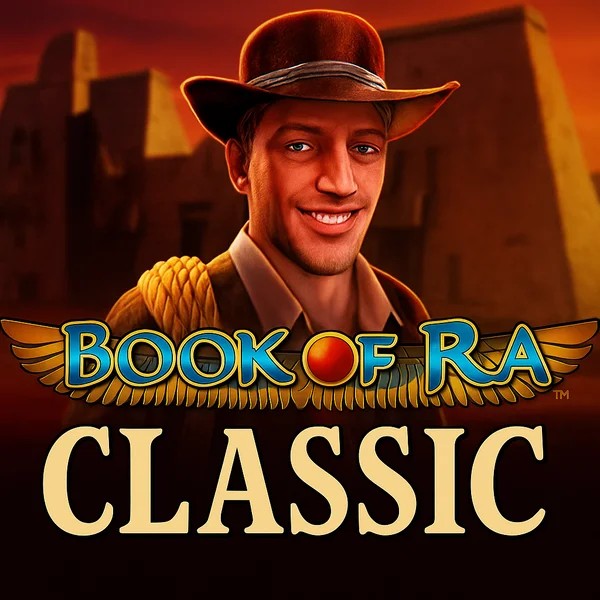Book of Ra Classic online game logo by Novomatic on rockwin.eu
