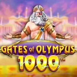 Gates of Olympus 1000 online game logo by Pragmatic Play on rockwin.eu