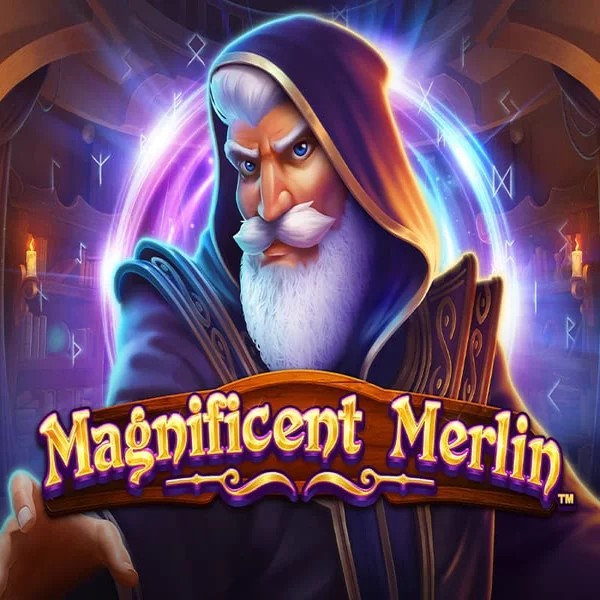Magnificent Merlin slot logo by Greentube at RockWin Casino