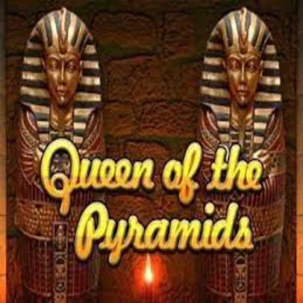 Queen of the Pyramids slot logo by Playtech at RockWin Casino